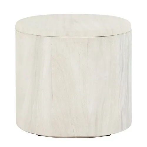 Malo Side Table - Bleached Guanacaste - Tulsi Home - White