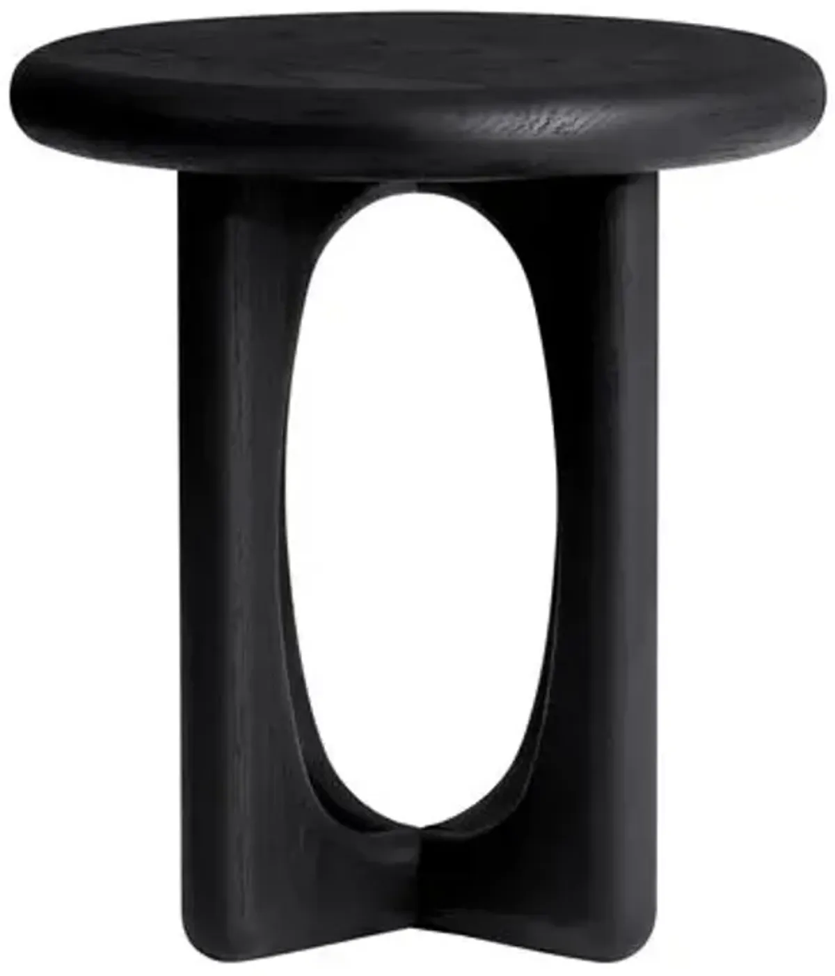 Estee Oak Side Table - Wirebrushed Black - Tulsi Home