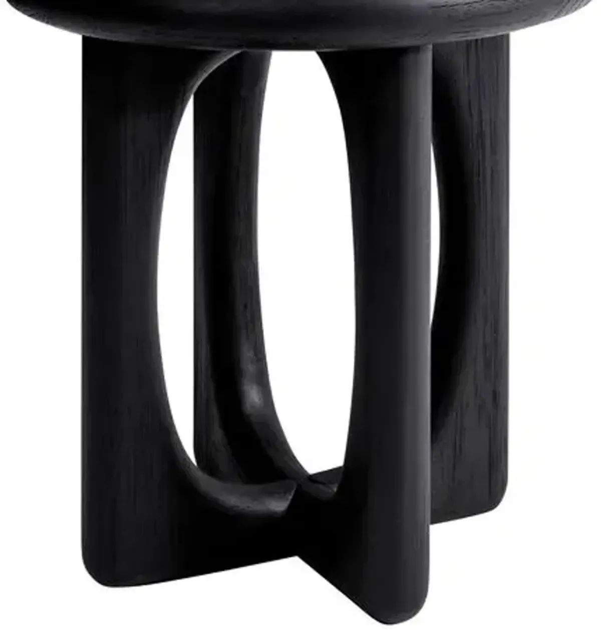 Estee Oak Side Table - Wirebrushed Black - Tulsi Home