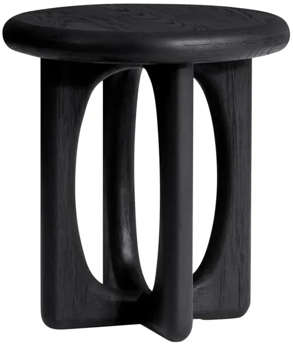 Estee Oak Side Table, Wirebrushed Black