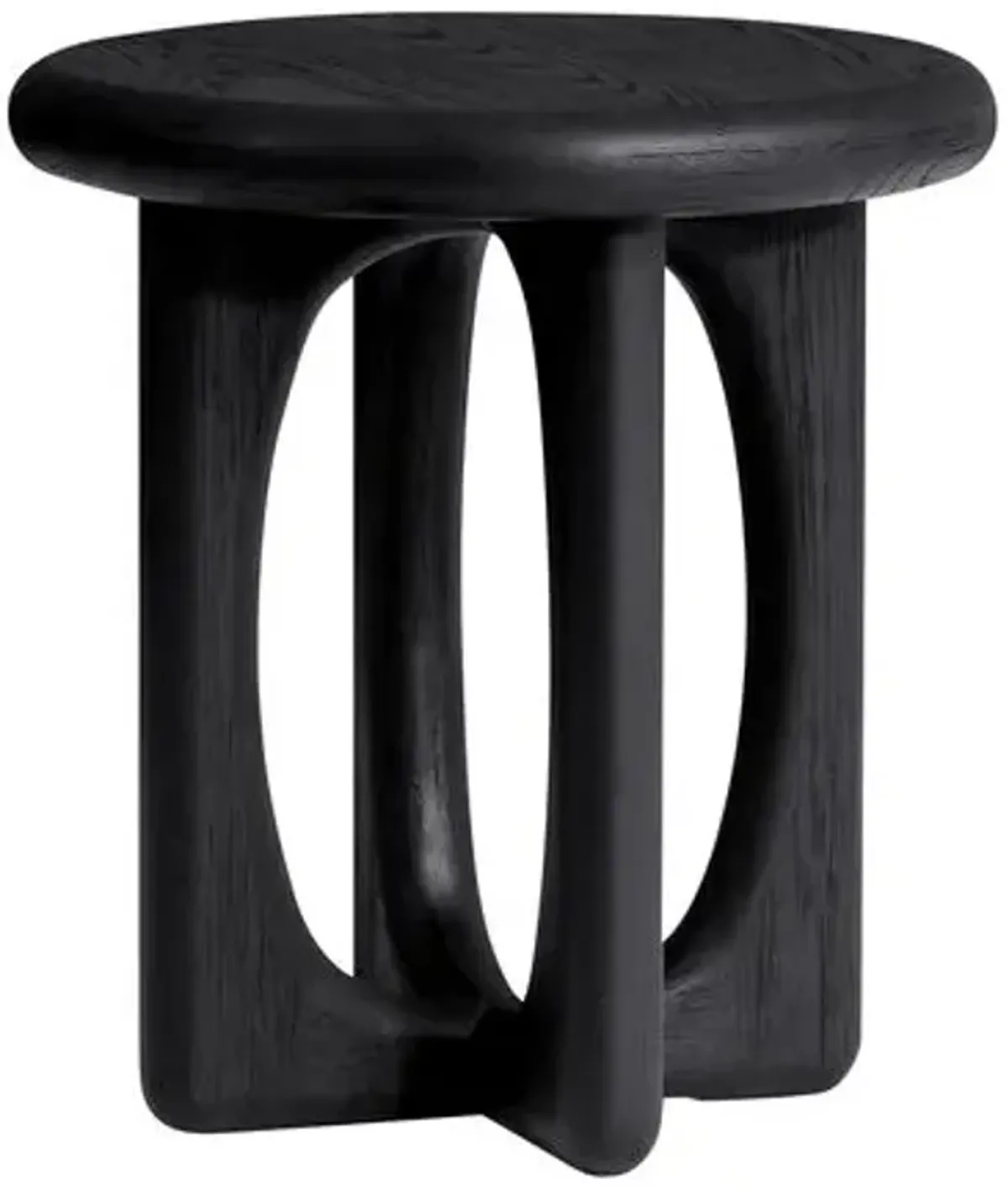 Estee Oak Side Table - Wirebrushed Black - Tulsi Home