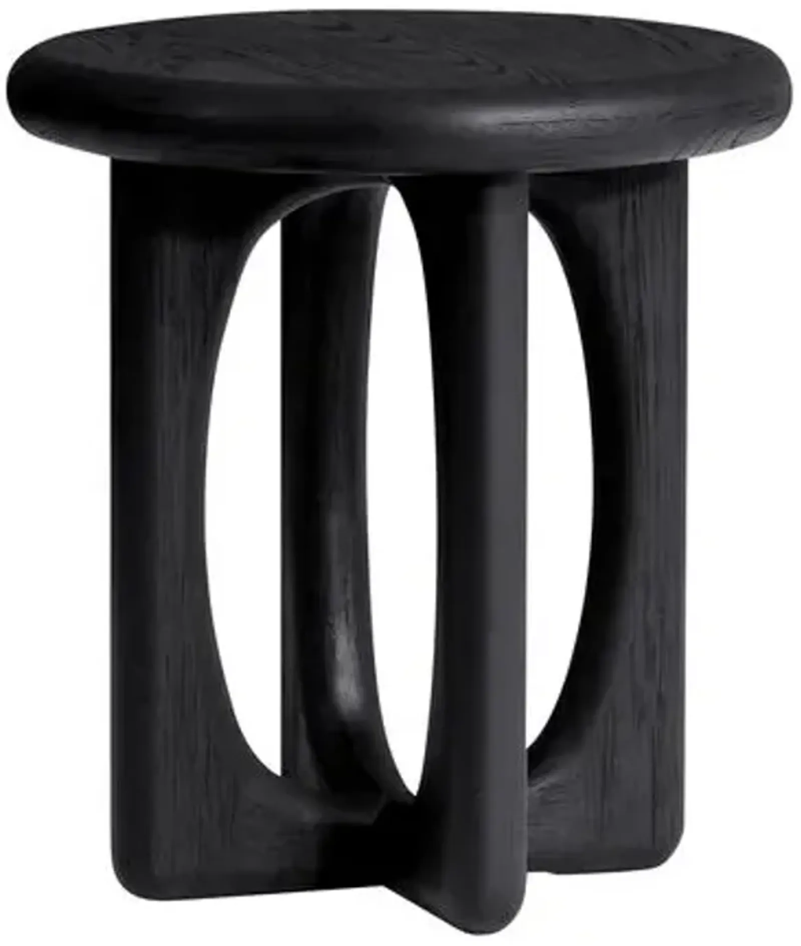 Estee Oak Side Table - Wirebrushed Black - Tulsi Home