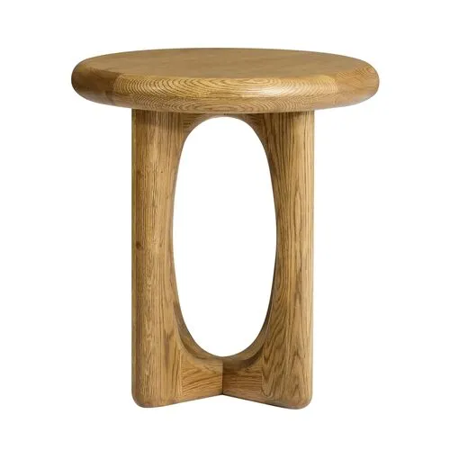 Estee Oak Side Table - Honey - Tulsi Home - Brown