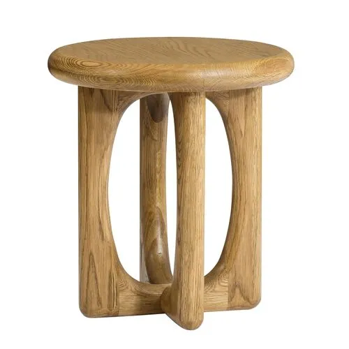 Estee Oak Side Table - Honey - Tulsi Home - Brown