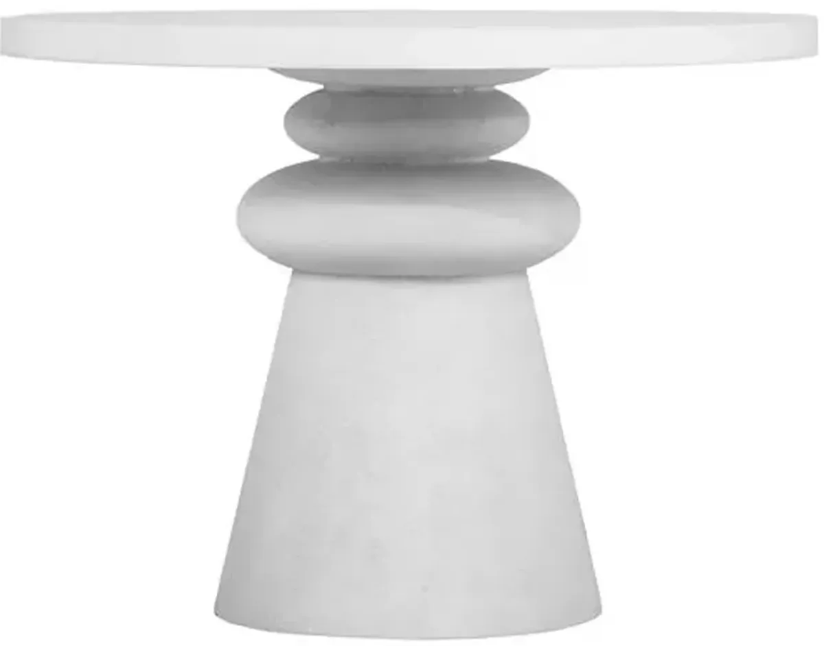 Kenzi 42" Round Dining Table - White - Handcrafted