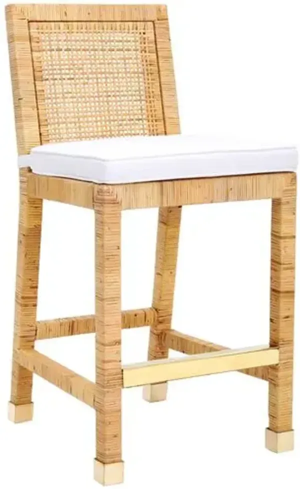Charli Rattan Counter Stool - Natural - Handcrafted
