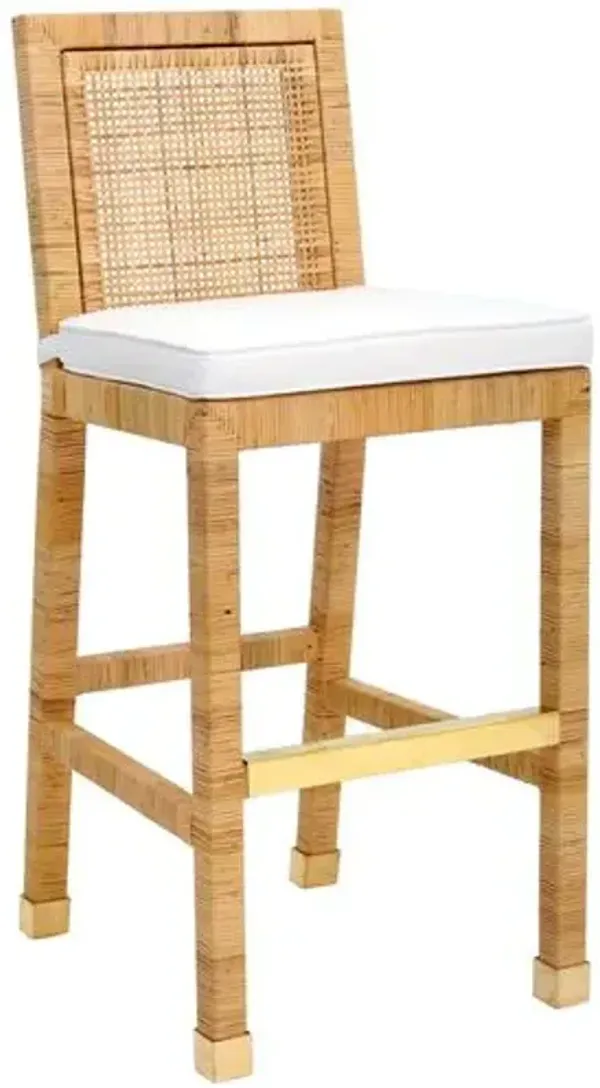 Charli Rattan Barstool - Natural - Handcrafted - Brown
