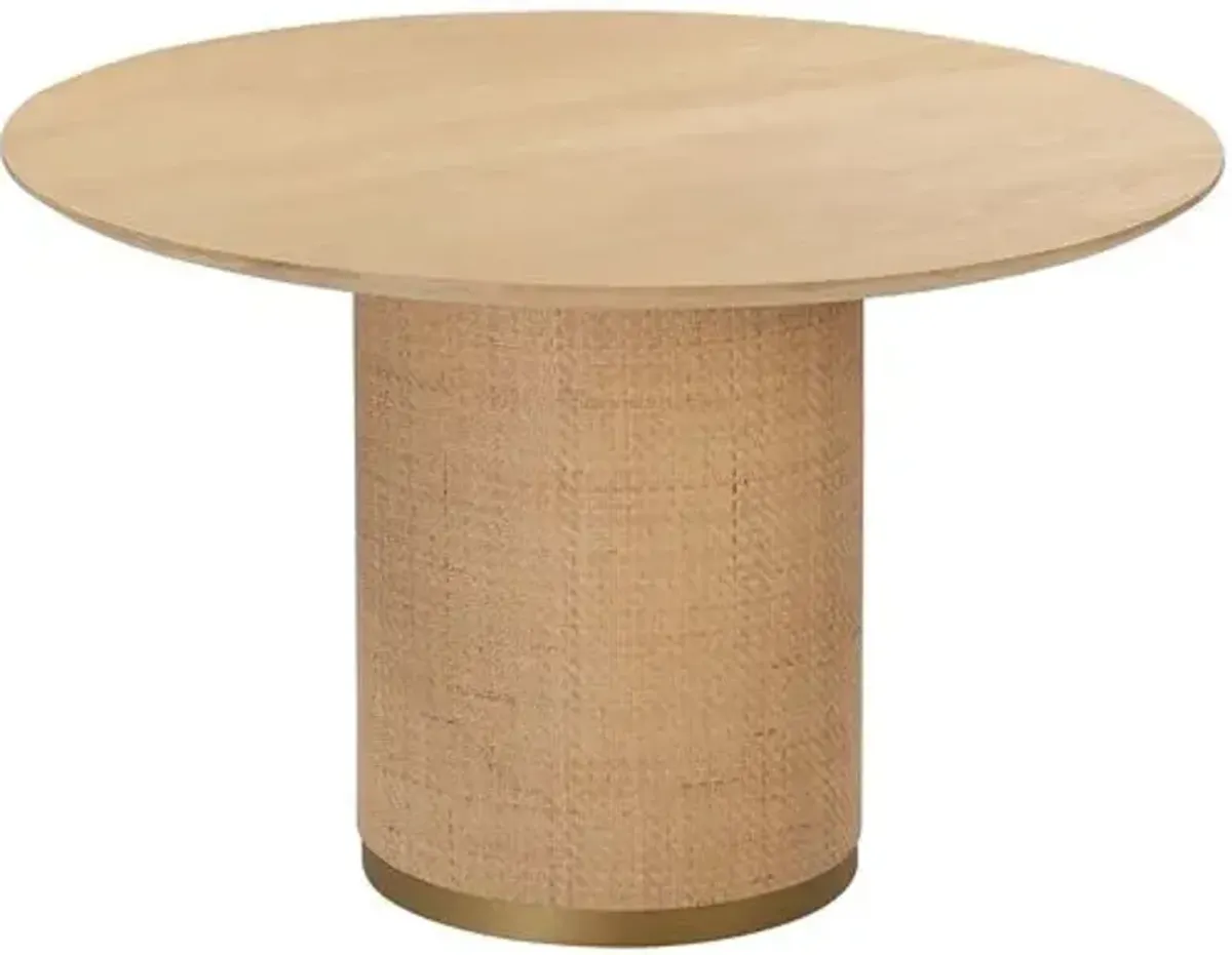 Psalm 49" Round Dining Table - Natural - Handcrafted