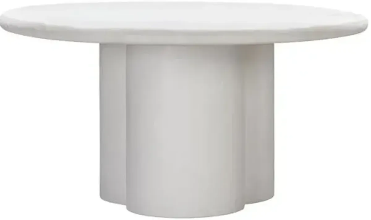 Zuma Faux-Plaster 59" Round Dining Table - Handcrafted