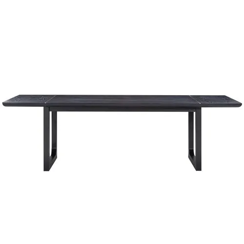 Suren 102" Rectangular Dining Table - Black - Handcrafted
