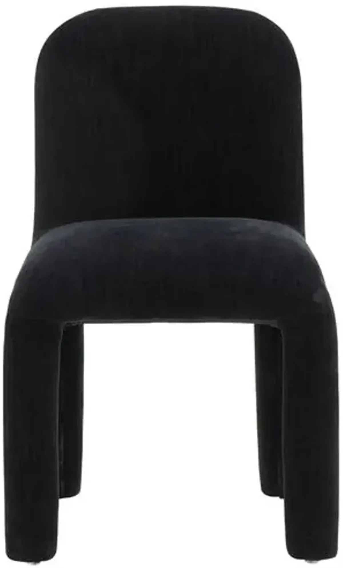 Krew Chenille Dining Chair - Handcrafted - Black