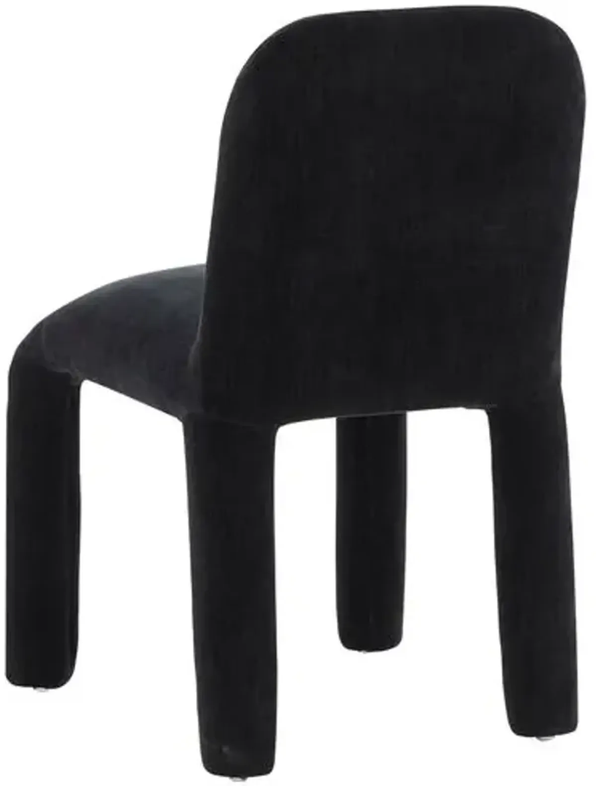 Krew Chenille Dining Chair - Handcrafted - Black