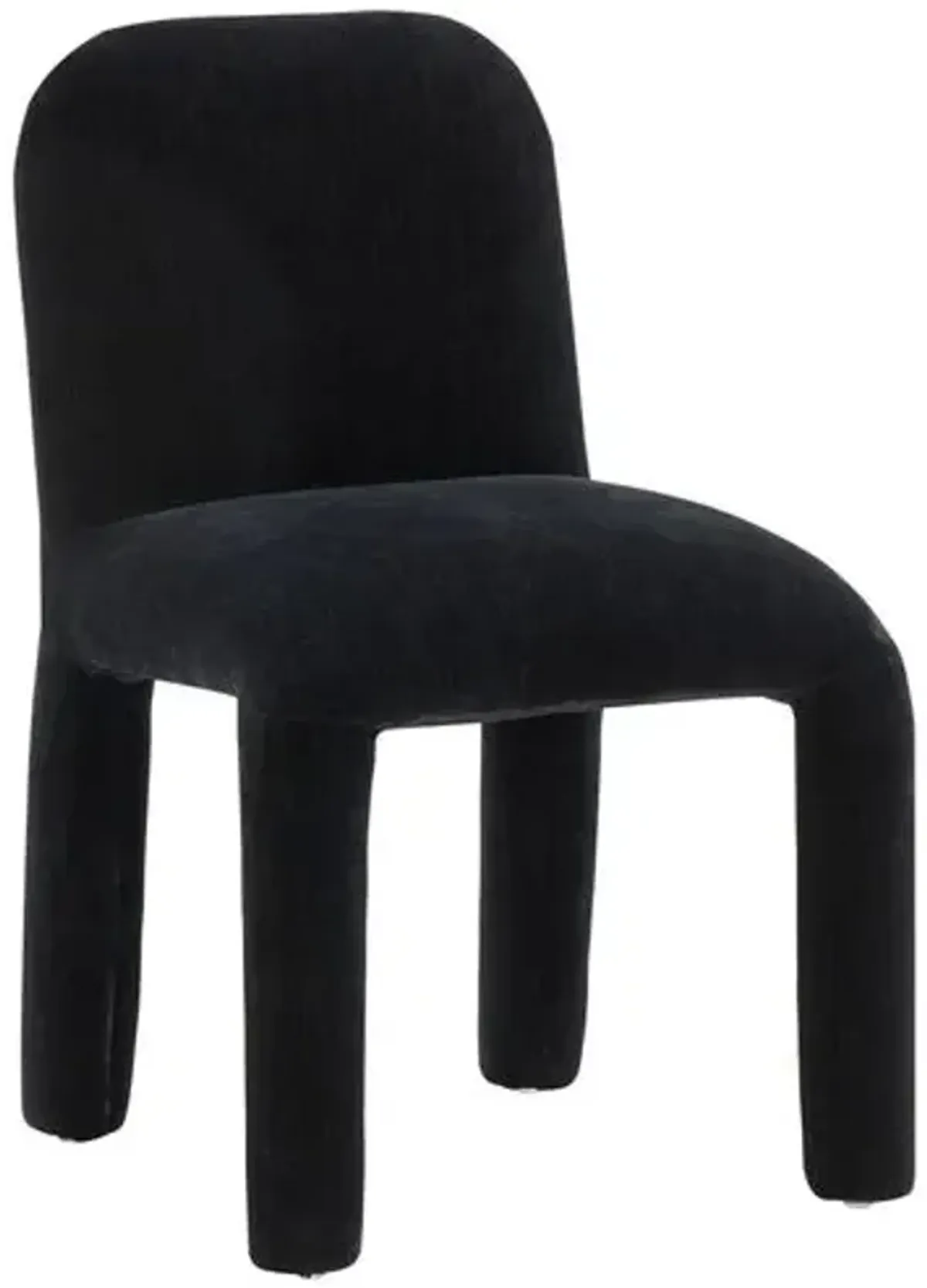 Krew Chenille Dining Chair - Handcrafted - Black