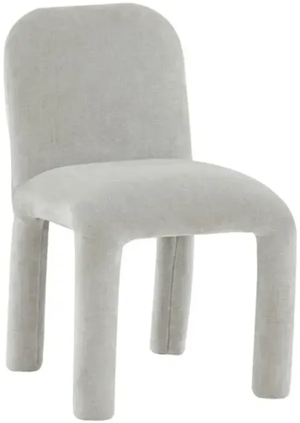 Krew Chenille Dining Chair - Handcrafted - Gray