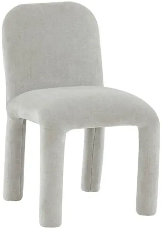 Krew Chenille Dining Chair - Handcrafted - Gray