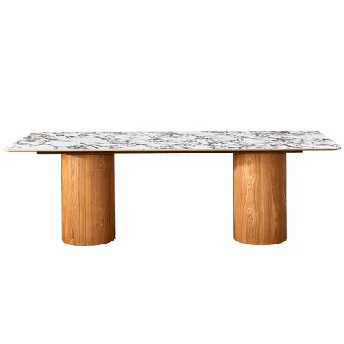 Jules Ceramic 94" Rectangular Dining Table - Handcrafted