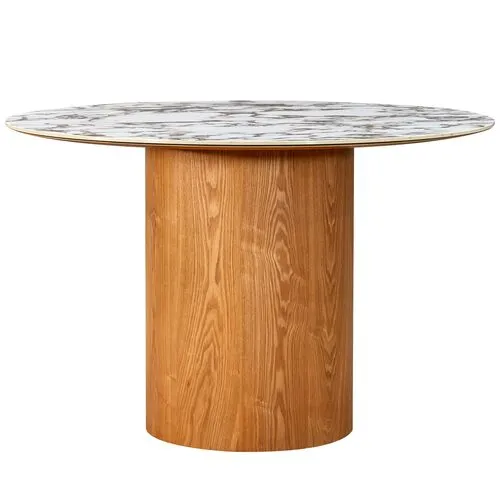 Jules Ceramic 47" Round Dining Table - Handcrafted