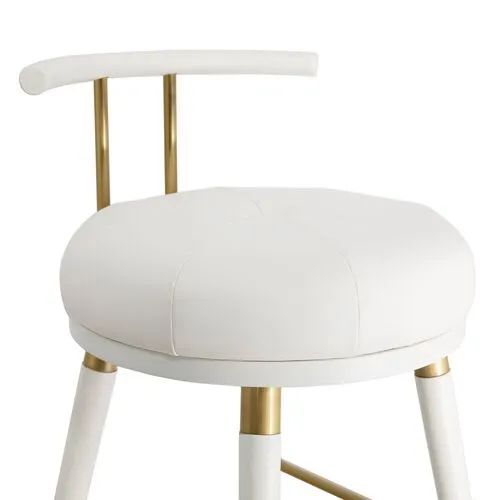 Jairo Vegan Leather Barstool - Cream - White