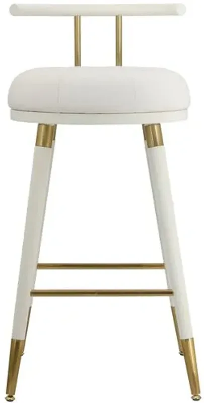 Jairo Vegan Leather Barstool - Cream - White