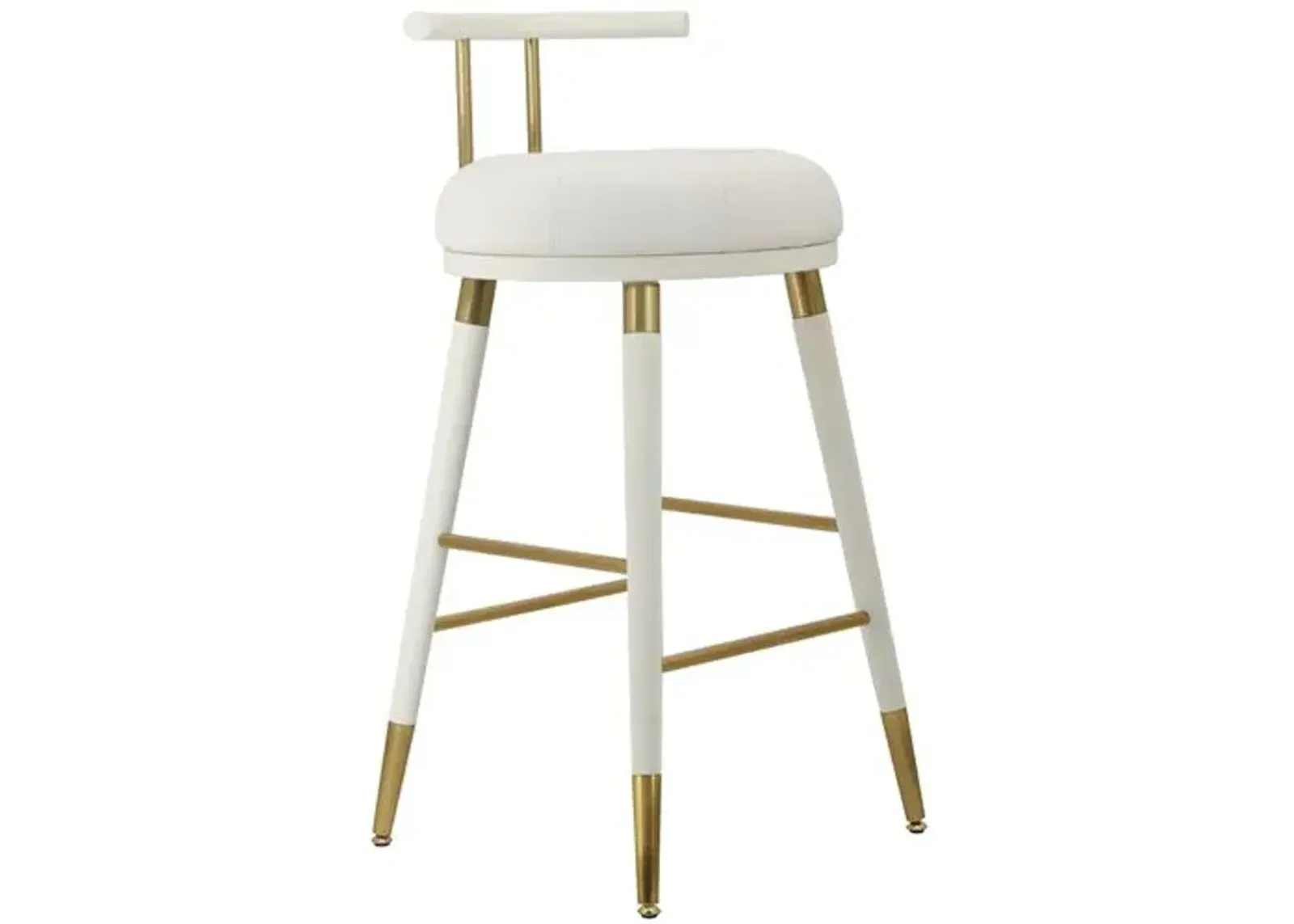 Jairo Vegan Leather Barstool - Cream - White