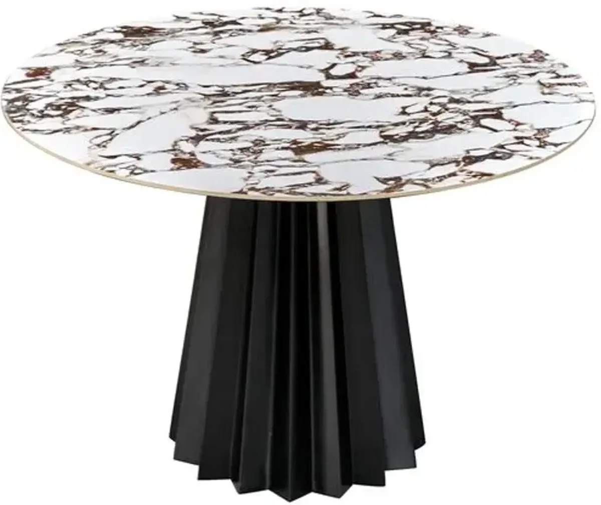 Baylor 47" Round Dining Table - Black/White - Handcrafted