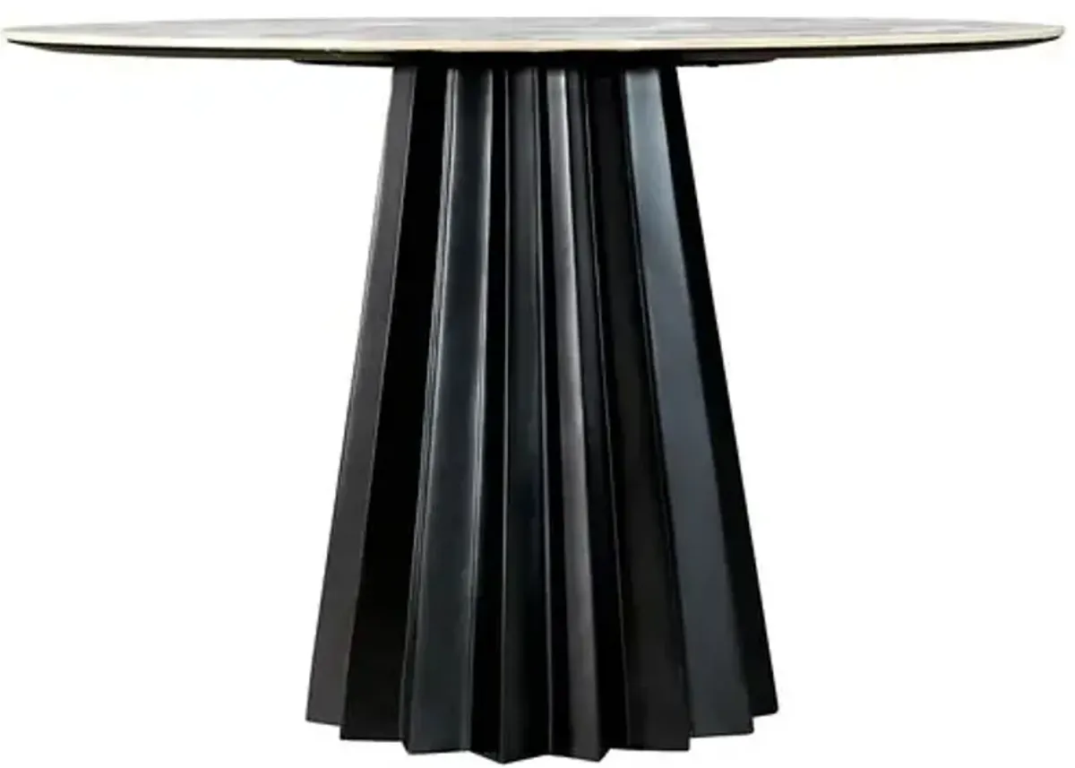 Baylor 47" Round Dining Table - Black/White - Handcrafted