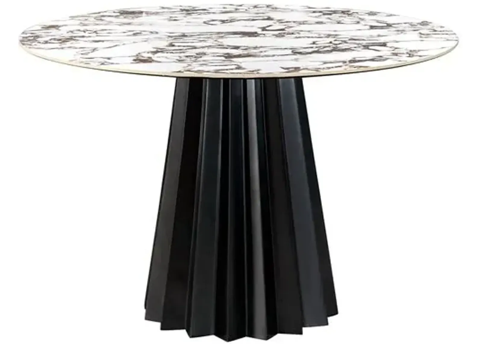 Baylor 47" Round Dining Table - Black/White - Handcrafted