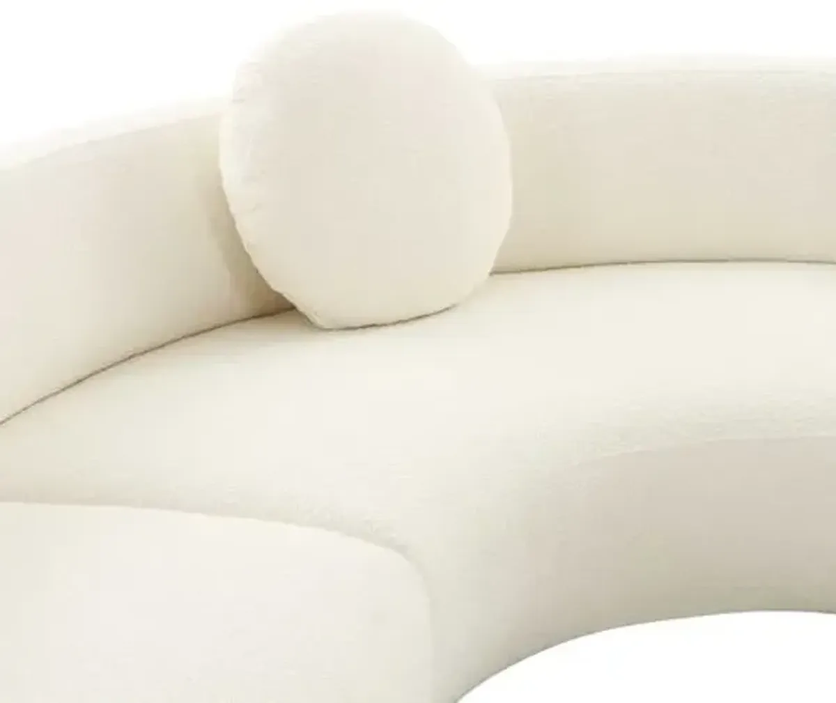 Hiro Boucle Curved Sectional - Cream - Handcrafted - White