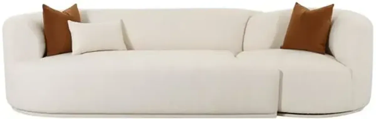 Kylan Boucle 2-Piece Modular Left-Facing Sofa - Cream - Handcrafted