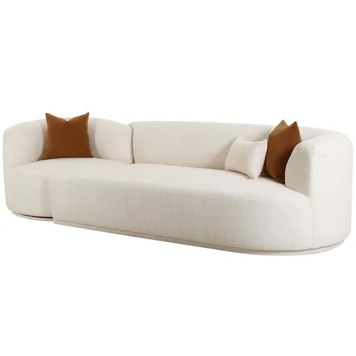 Kylan Boucle 2-Piece Modular Right-Facing Sofa - Cream - Handcrafted