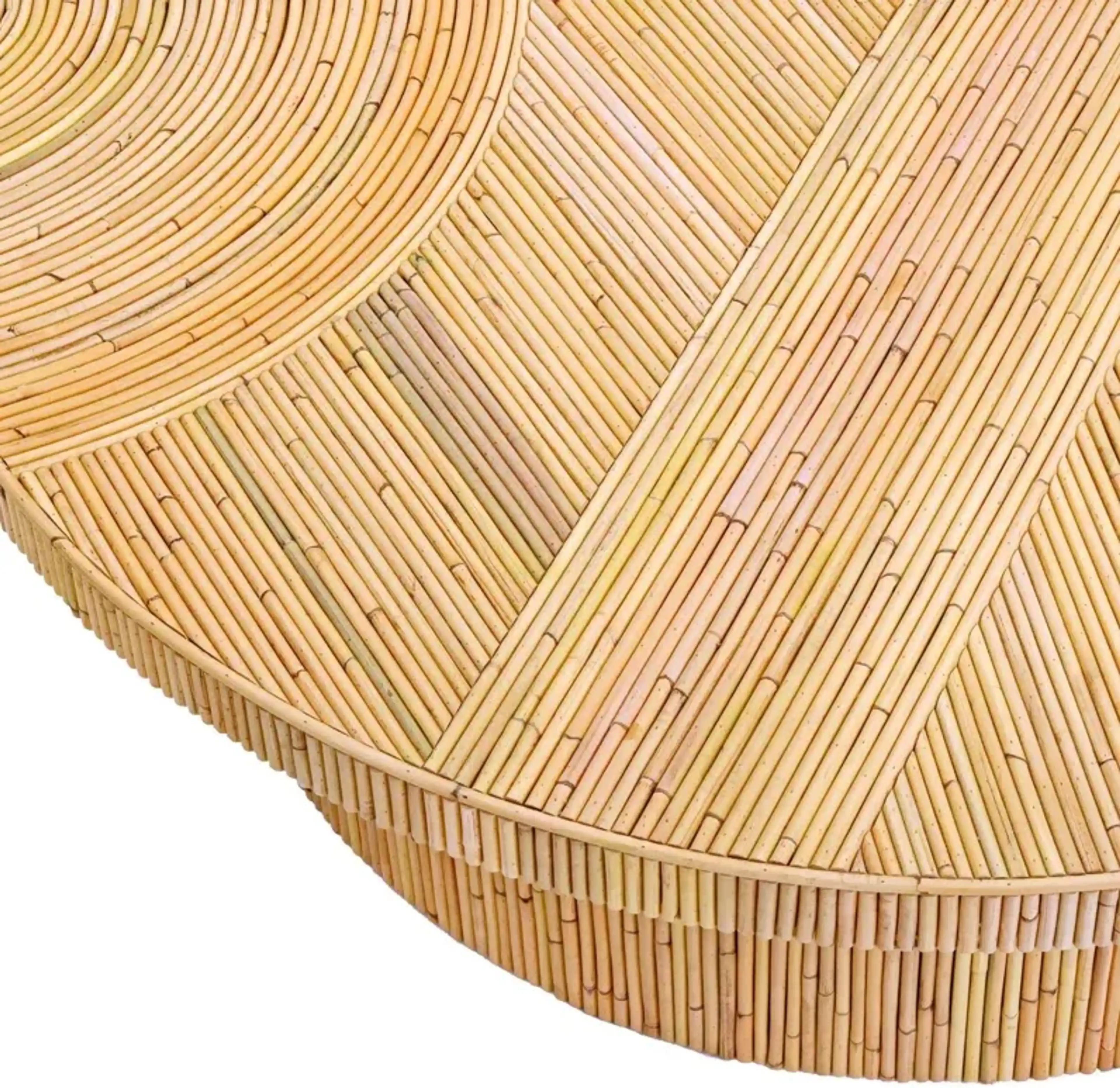 Reeve Rattan Round Coffee Table Natural Handcrafted Brown One Kings ...