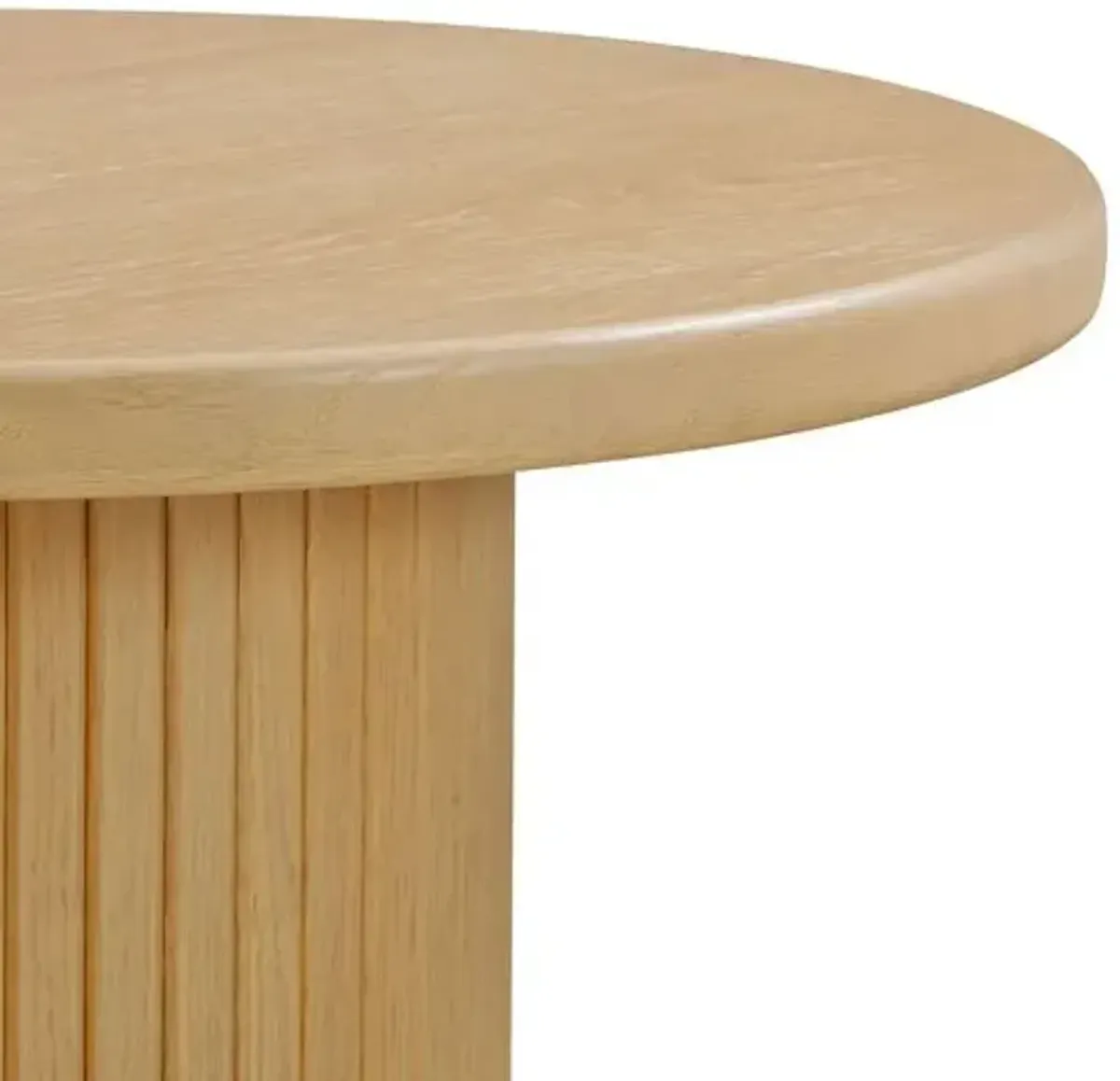 Aurora Fluted 26" Round Entry Table - Natural Ash - Brown