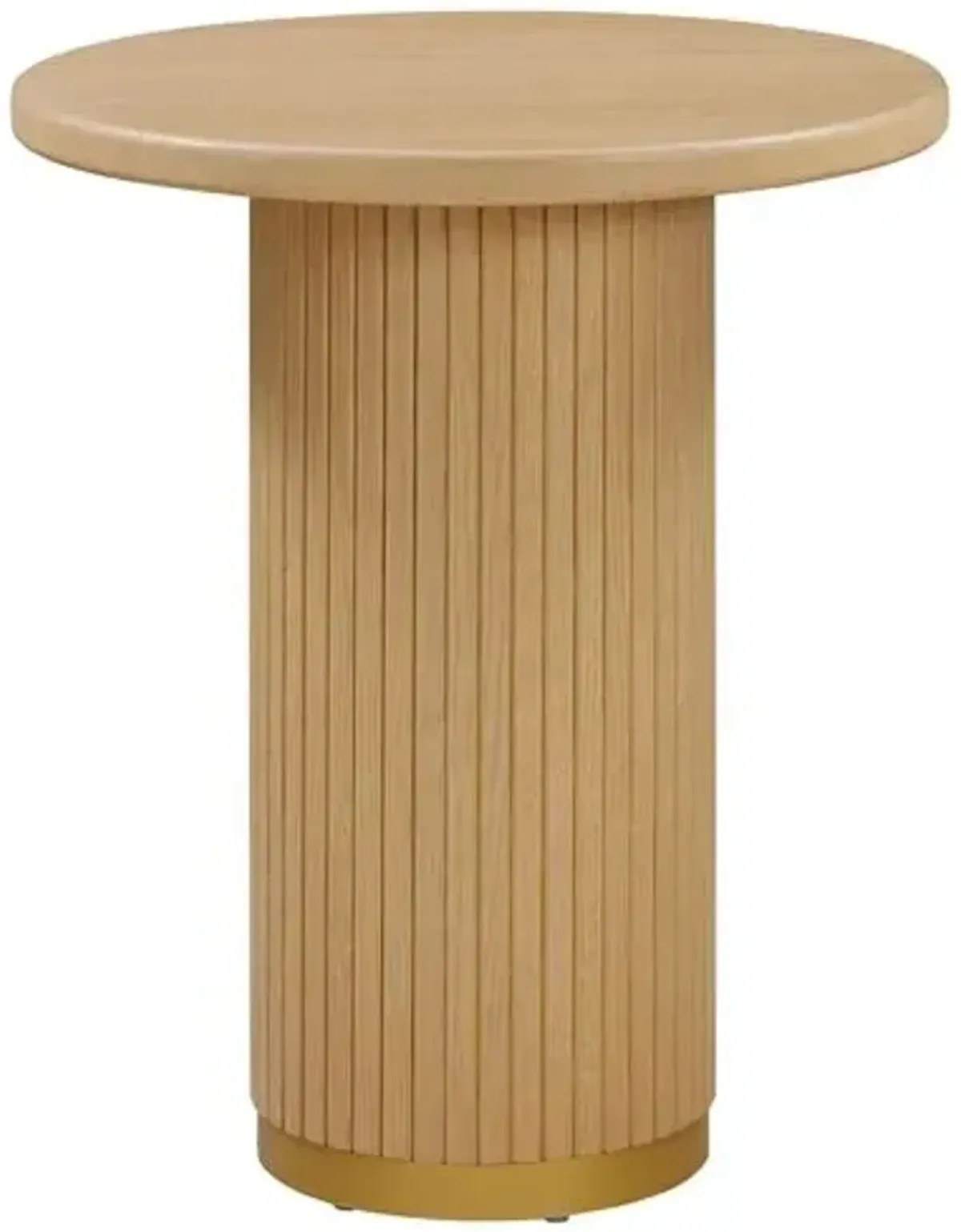 Aurora Fluted 26" Round Entry Table - Natural Ash - Brown