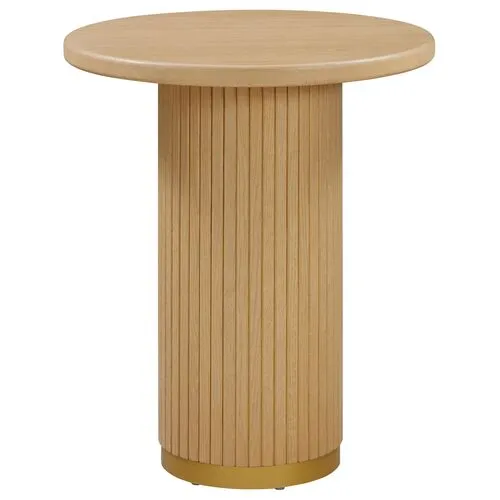 Aurora Fluted 26" Round Entry Table - Natural Ash - Brown