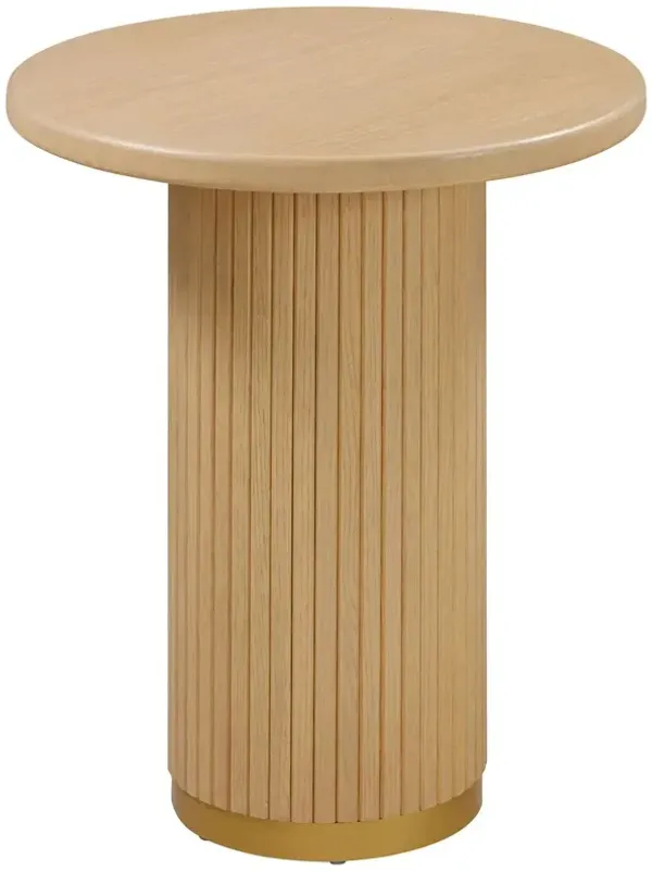 Aurora Fluted 26" Round Entry Table, Natural Ash