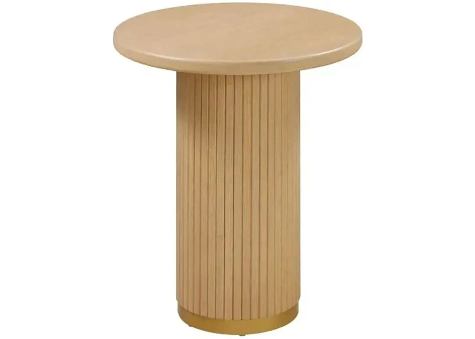 Aurora Fluted 26" Round Entry Table - Natural Ash - Brown