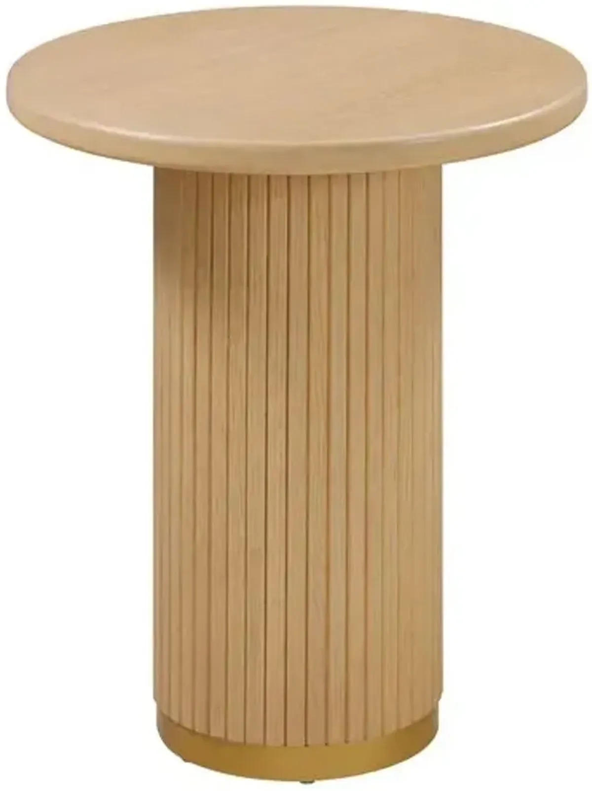 Aurora Fluted 26" Round Entry Table - Natural Ash - Brown