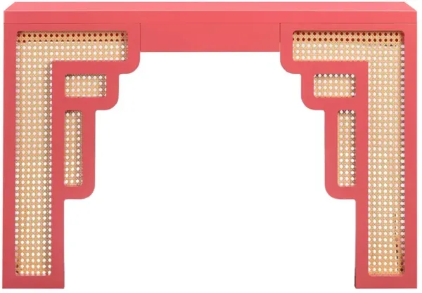 Savannah Rattan Console Table - Handcrafted - Pink