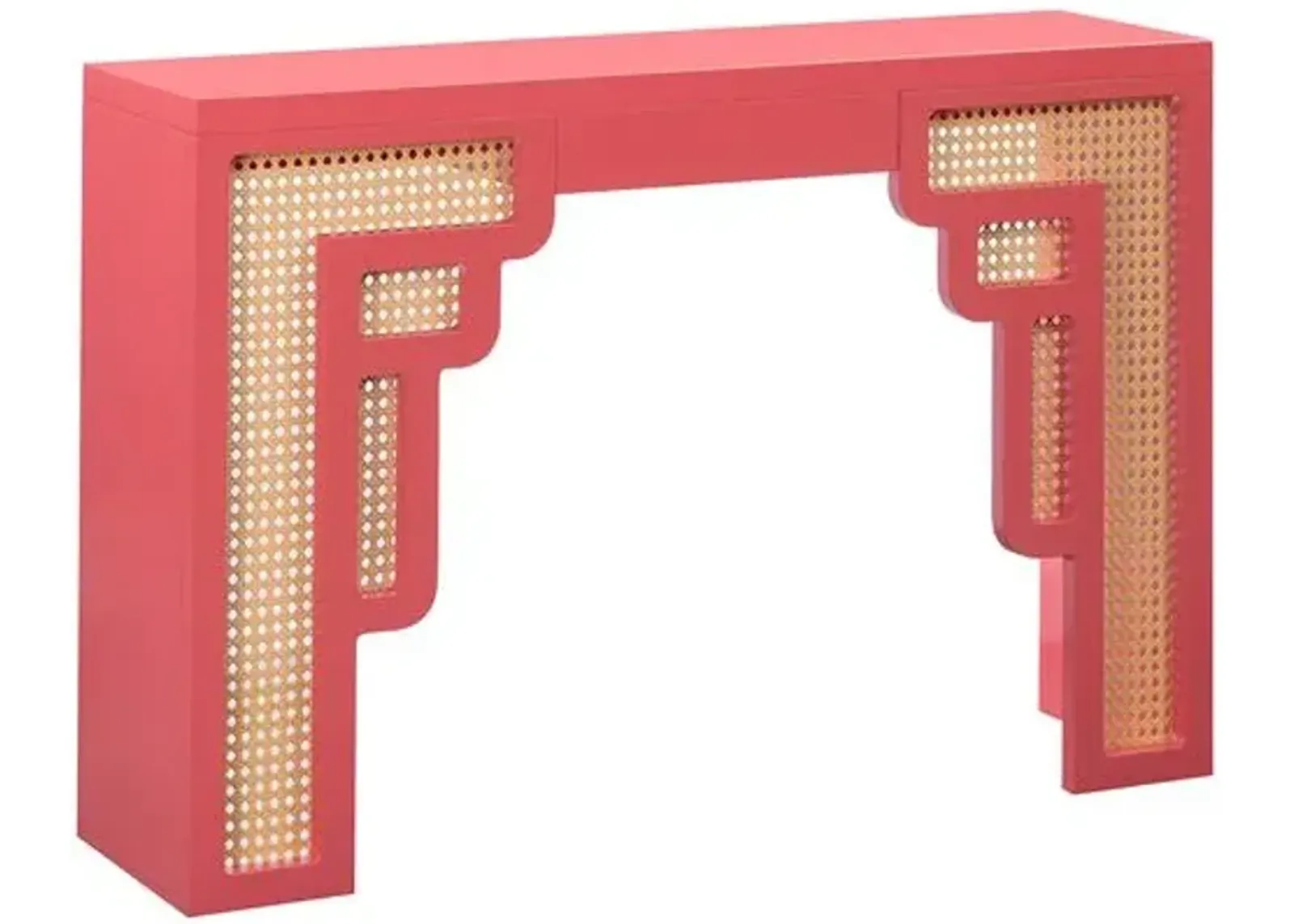 Savannah Rattan Console - Handcrafted - Pink