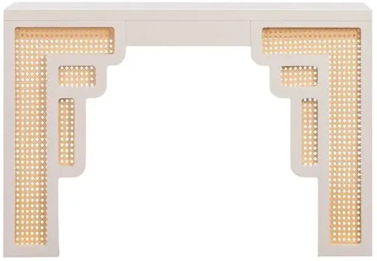 Savannah Rattan Console - Handcrafted - White