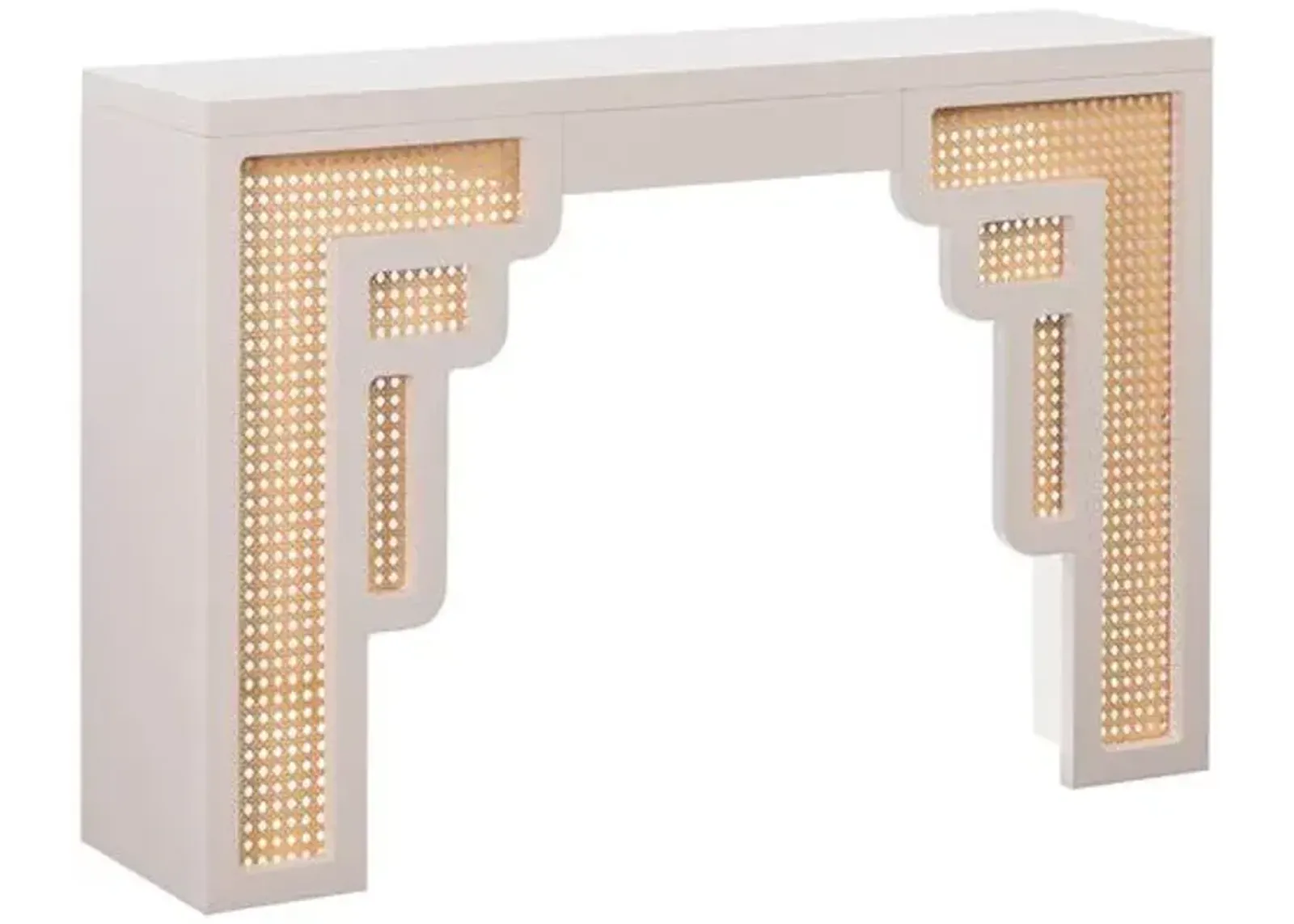 Savannah Rattan Console - Handcrafted - White