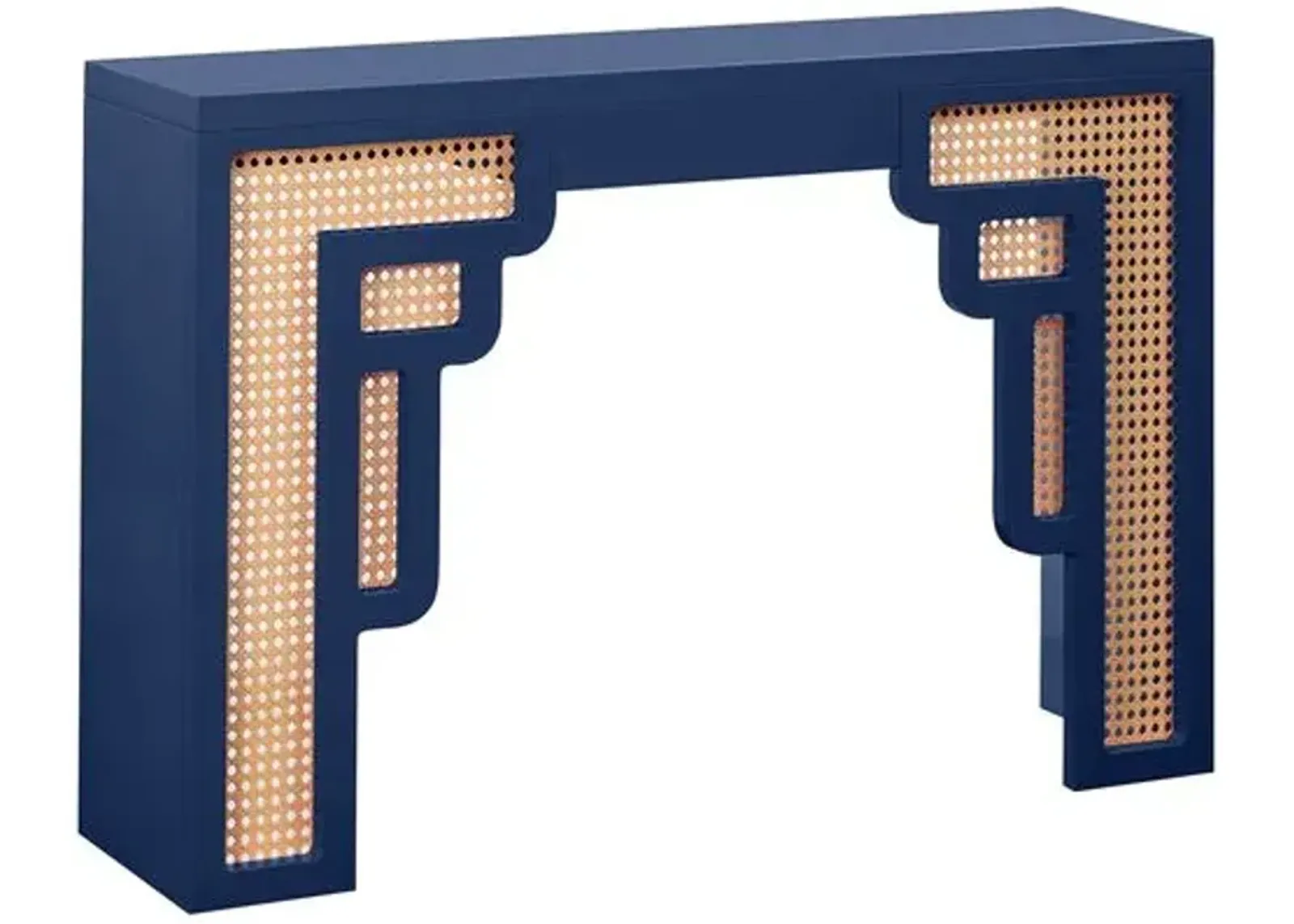 Savannah Rattan Console - Handcrafted - Blue