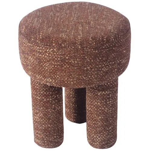 Tina Nubby Accent Stool - Handcrafted - Brown