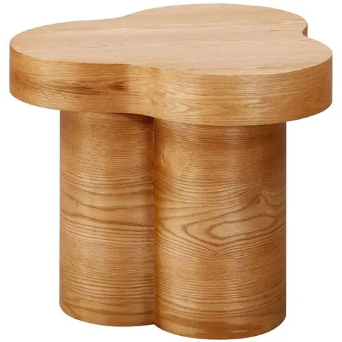 Jira Oak Side Table - Natural - Handcrafted - Brown