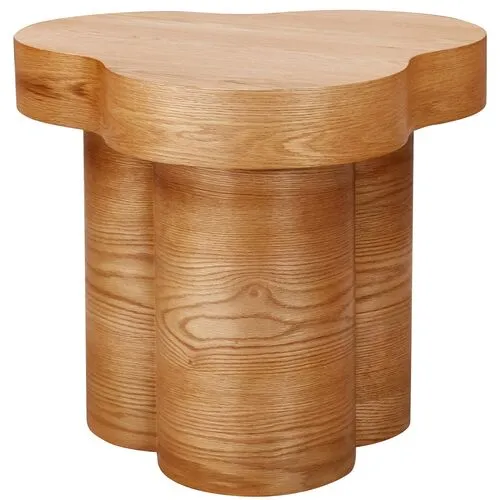 Jira Oak Side Table - Natural - Handcrafted - Brown