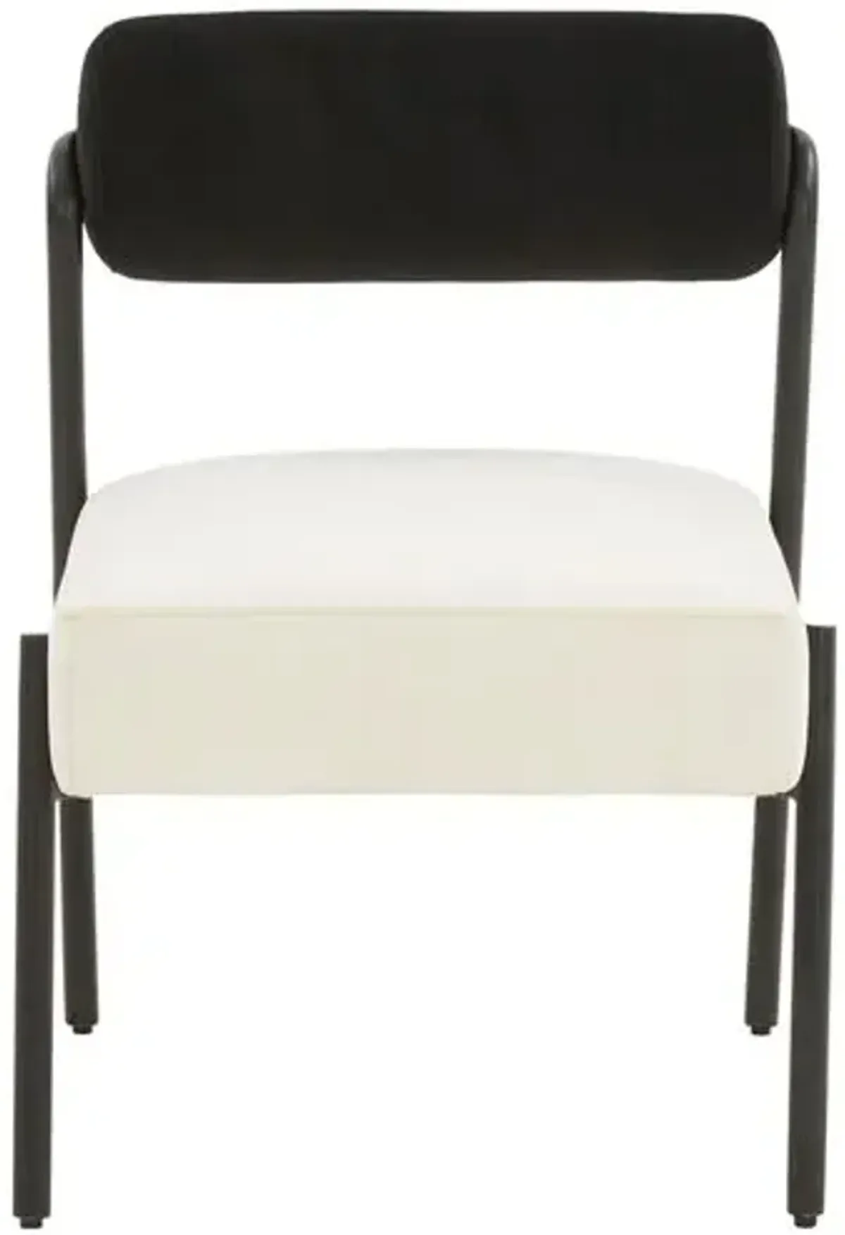 Xen Velvet Accent Chair - Black/Cream - Handcrafted - White, Comfortable, Durable, Velvet Upholstery, Cushioned