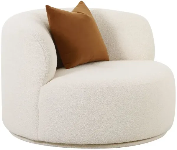 Kylan Boucle Swivel Chair, Cream