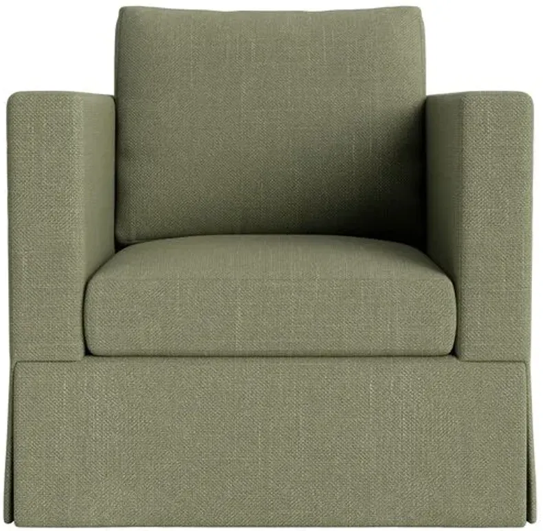 Marth Stewart Brock Chair - Lily Pond Linen Weave - Handcrafted - Green