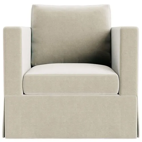 Marth Stewart Brock Chair - Perry Street Velvet - Handcrafted - Beige