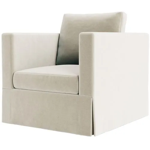 Marth Stewart Brock Chair - Perry Street Velvet - Handcrafted - Beige